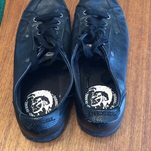 Diesel Black Leather Sneakers for Men